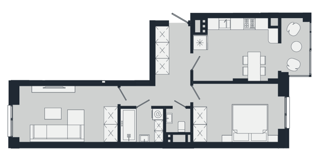 2-кімнатна 63.66 м² в ЖК Vodogray UN1T від 25 750 грн/м², Чернівці