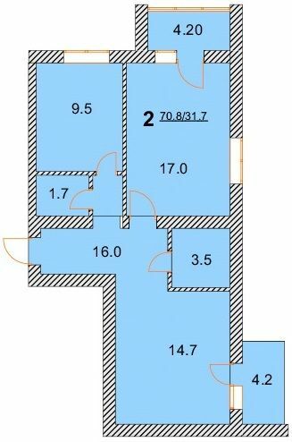 2-комнатная 63.1 м² в ЖК на ул. Новая, 4 от 20 000 грн/м², г. Борисполь