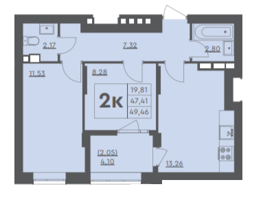 2-кімнатна 49.46 м² в ЖК Scandia від 16 000 грн/м², м. Бровари