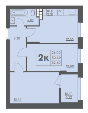 2-кімнатна 52.6 м² в ЖК Scandia від 16 000 грн/м², м. Бровари