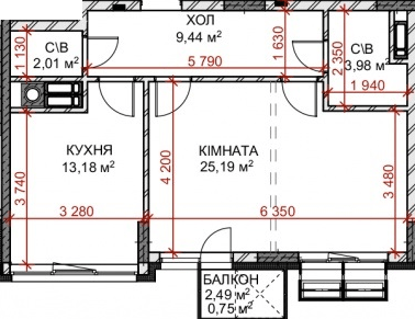 2-комнатная 76.81 м² в ЖК Riverside от 29 000 грн/м², с. Погребы