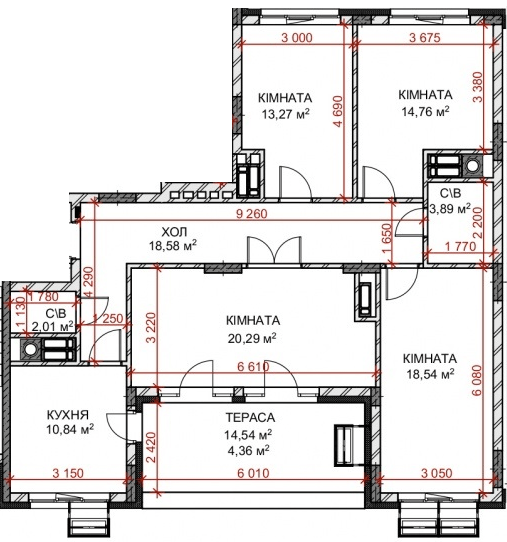 4-кімнатна 116.72 м² в ЖК Riverside від 33 950 грн/м², с. Погреби