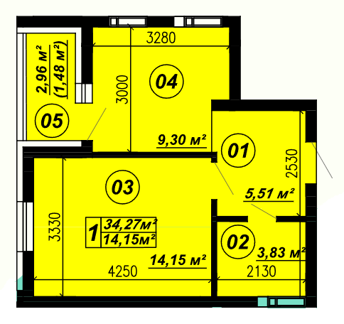 1-кімнатна 34.27 м² в ЖК Verba від 22 500 грн/м², смт Глеваха