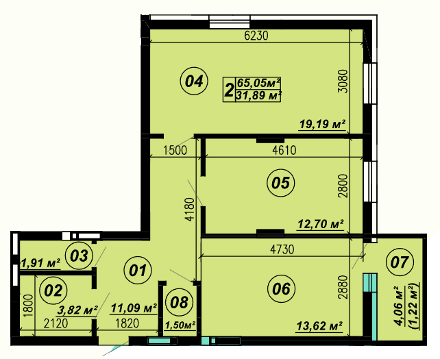 2-кімнатна 65.05 м² в ЖК Verba від 22 000 грн/м², смт Глеваха