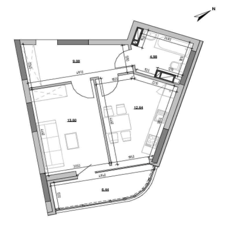 1-кімнатна 46.74 м² в ЖК Берег Дніпра від 39 596 грн/м², Київ