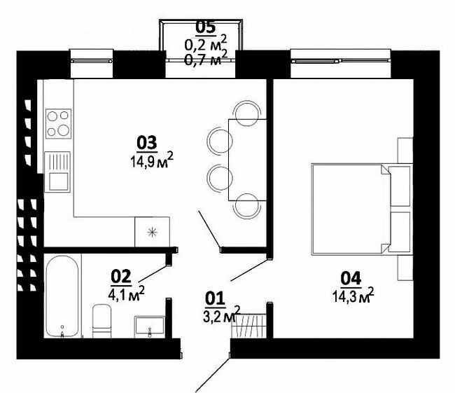 1-комнатная 36.7 м² в ЖК Белый Шоколад.Center от 26 500 грн/м², с. Белогородка