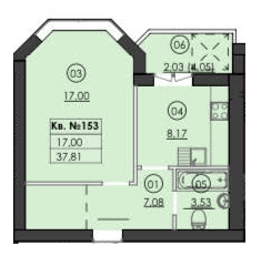 1-комнатная 37.81 м² в ЖК Family-2 от 23 750 грн/м², с. Гатное