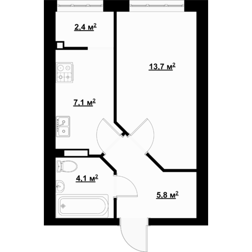 1-кімнатна 33 м² в ЖК Благород від 26 600 грн/м², с. Крюківщина