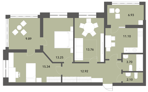 3-кімнатна 90.6 м² в ЖК Софіївські Липки від 24 000 грн/м², с. Софіївська Борщагівка