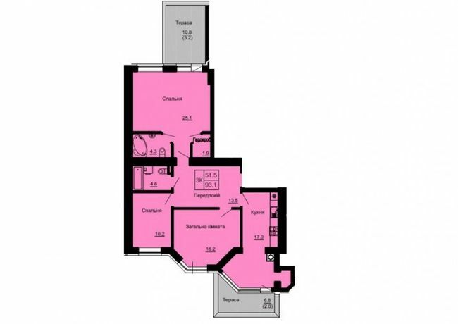 3-комнатная 93.1 м² в ЖК София Клубный от 30 000 грн/м², с. Софиевская Борщаговка