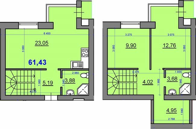 Двухуровневая 61.43 м² в ЖК Уютный квартал от 28 900 грн/м², с. Софиевская Борщаговка