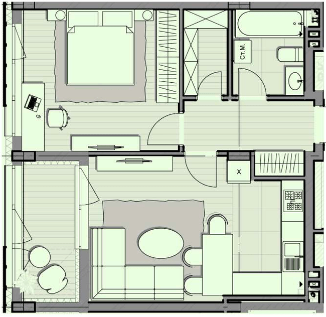 1-кімнатна 55.7 м² в ЖК Luxberry lakes & forest від 33 600 грн/м², смт Козин