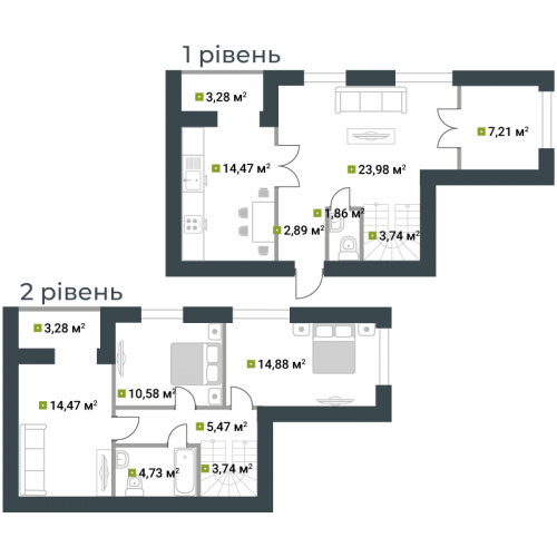 Двухуровневая 110.9 м² в ЖК Idilika от 19 850 грн/м², г. Буча