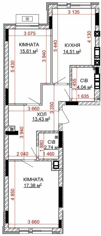 2-кімнатна 67.71 м² в ЖК Найкращий квартал-2 від 23 400 грн/м², смт Гостомель