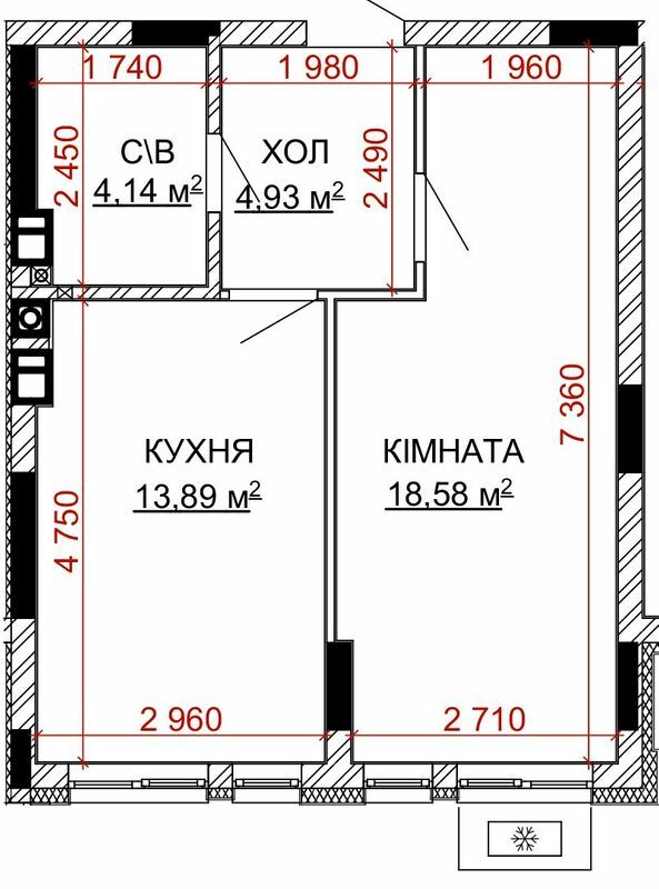 1-кімнатна 41.54 м² в ЖК Найкращий квартал-2 від 26 200 грн/м², смт Гостомель