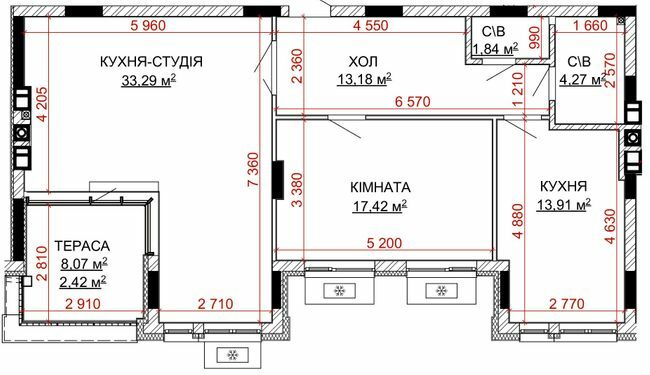 2-кімнатна 86.33 м² в ЖК Найкращий квартал-2 від 23 400 грн/м², смт Гостомель