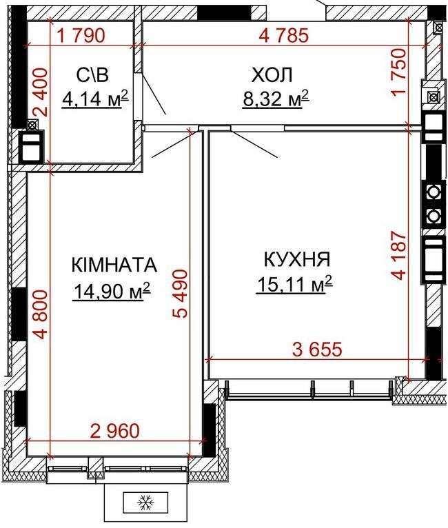 1-комнатная 42.47 м² в ЖК Найкращий квартал-2 от 26 200 грн/м², пгт Гостомель