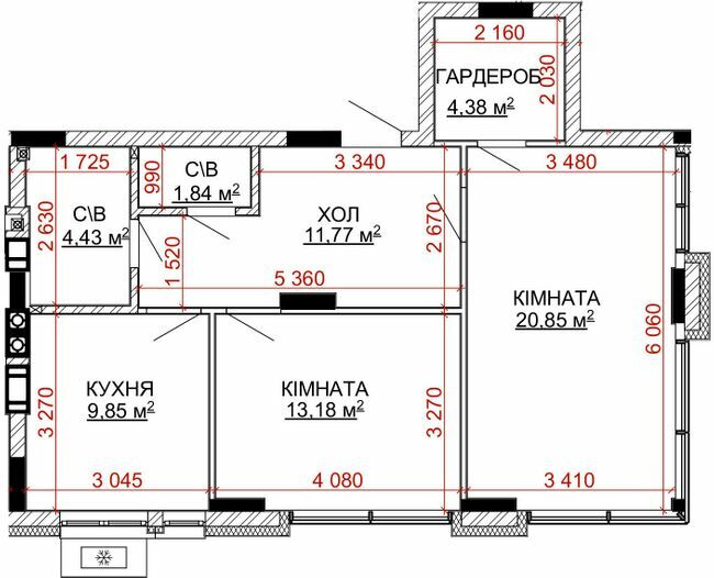 2-кімнатна 66.3 м² в ЖК Найкращий квартал-2 від 23 400 грн/м², смт Гостомель