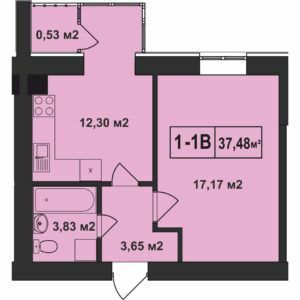 1-комнатная 37.48 м² в ЖК Покровский от 20 700 грн/м², пгт Гостомель