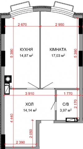 1-комнатная 50.01 м² в ЖК Royal Park от 33 750 грн/м², г. Ирпень