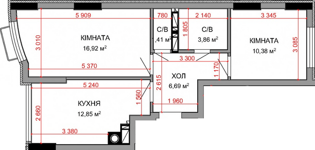 2-кімнатна 53.3 м² в ЖК Royal Park від 32 100 грн/м², м. Ірпінь