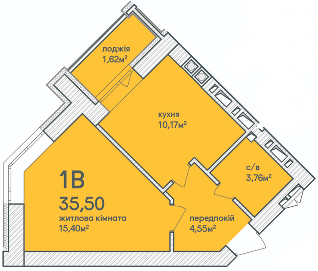 1-комнатная 35.5 м² в ЖК Синергия Сити (Kvartal Group) от 26 500 грн/м², г. Ирпень