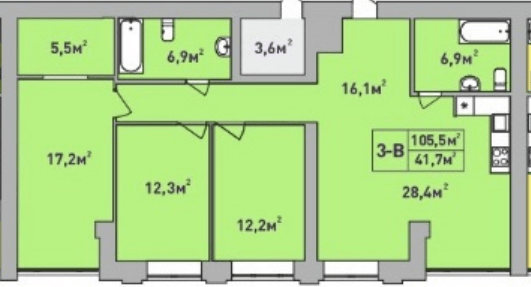 3-кімнатна 105.5 м² в ЖК Центральний-Преміум від 28 000 грн/м², м. Ірпінь