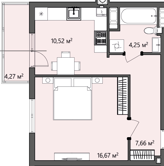 1-кімнатна 43.37 м² в ЖК GREENHOUSE CITY від 14 600 грн/м², м. Городок