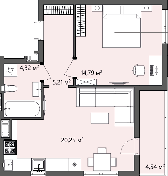 1-кімнатна 49.11 м² в ЖК GREENHOUSE CITY від 14 600 грн/м², м. Городок