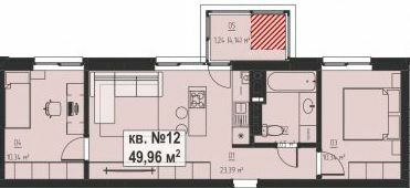 2-кімнатна 49.96 м² в ЖК CHAYKOVSKIY від 25 850 грн/м², Рівне