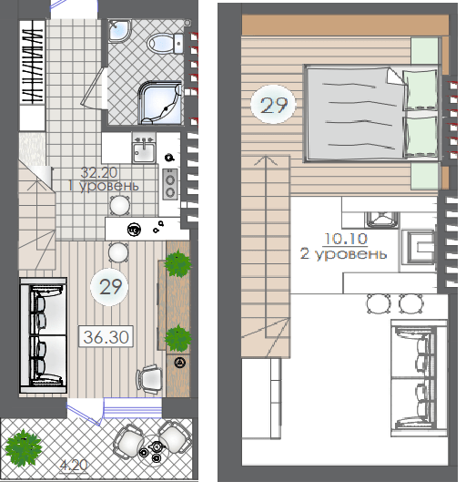 Двухуровневая 46.4 м² в ЖК Smart House от 16 350 грн/м², г. Южное