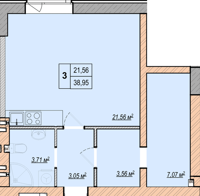 1-кімнатна 38.95 м² в ЖК LIBERTY PARK від 20 700 грн/м², Київ