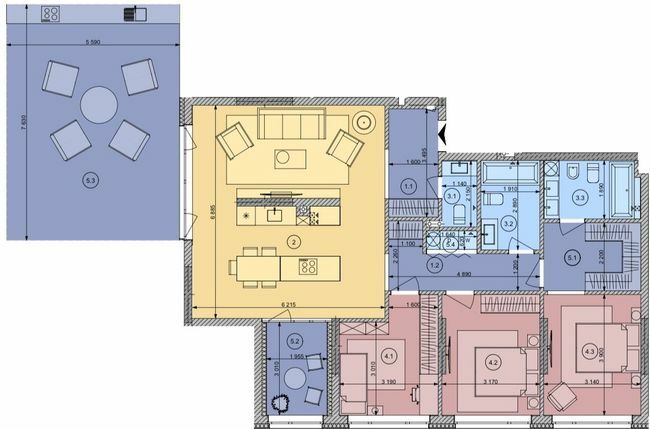 3-кімнатна 129 м² в ЖК White Lines від 56 400 грн/м², Київ