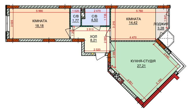 2-кімнатна 77.57 м² в ЖК Лісова казка 2 від 32 300 грн/м², Київ