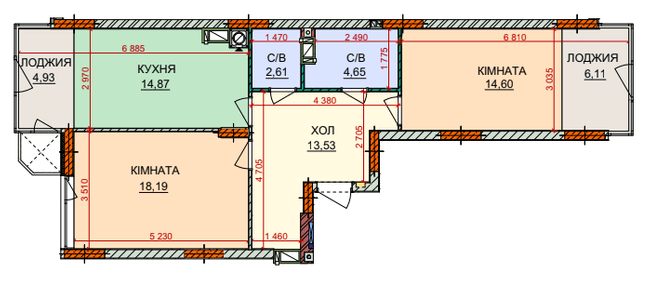 2-комнатная 79.49 м² в ЖК Лесная сказка 2 от 32 300 грн/м², Киев