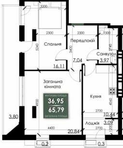 2-комнатная 65.79 м² в ЖК Steel House от 18 500 грн/м², Сумы