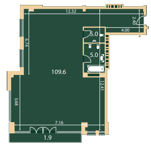 Вільне планування 121.5 м² в КБ Hidden від 87 780 грн/м², Київ