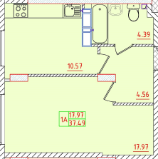 1-комнатная 37.49 м² в ЖК Цветной бульвар от 17 550 грн/м², г. Черноморск