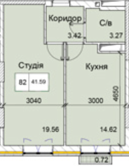 1-комнатная 41.59 м² в ЖК Love от 17 100 грн/м², Одесса