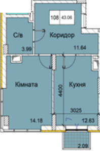 1-кімнатна 43.06 м² в ЖК Love від 17 100 грн/м², Одеса