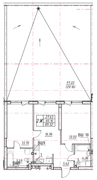 2-кімнатна 89.32 м² в ЖК Manhattan від 26 950 грн/м², Одеса