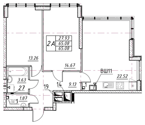 2-комнатная 65.08 м² в ЖК Manhattan от 26 950 грн/м², Одесса