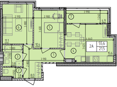 2-кімнатна 55.6 м² в ЖК Manhattan від 26 950 грн/м², Одеса