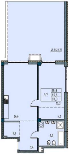 1-комнатная 88.3 м² в ЖК Пространство на Ришельевской от 44 000 грн/м², Одесса