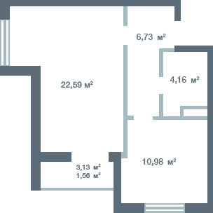 1-кімнатна 45.49 м² в ЖК Новосел від 16 950 грн/м², с. Молодіжне