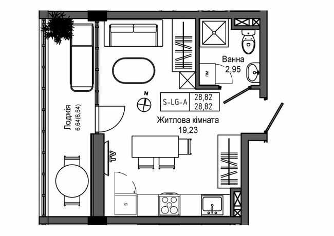 1-кімнатна 28.82 м² в ЖМ ARTVILLE від 23 500 грн/м², смт Авангард