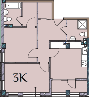 3-кімнатна 68.4 м² в ЖК Гринвіч Парк від 17 850 грн/м², с. Ілічанка