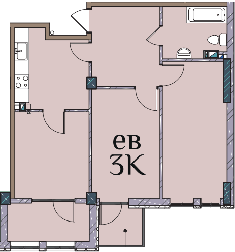 3-кімнатна 70.1 м² в ЖК Гринвіч Парк від 18 800 грн/м², с. Ілічанка