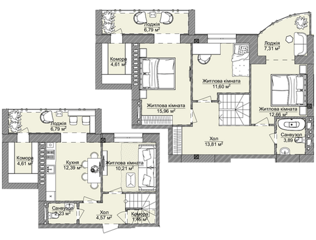 Дворівнева 118.88 м² в ЖК Теплий дім Plus від 18 400 грн/м², с. Крижанівка