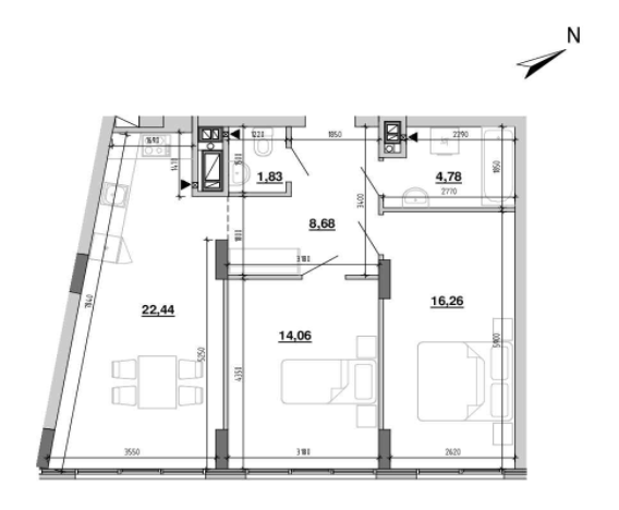 2-кімнатна 68.05 м² в ЖК Містечко Підзамче від 25 127 грн/м², Львів